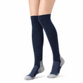 Calze alte 39-42 in tessuto a coste blu navy e grigio per attività quotidiane