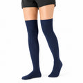 Calze al ginocchio 35-38 in maglia blu navy a costine - stile casual