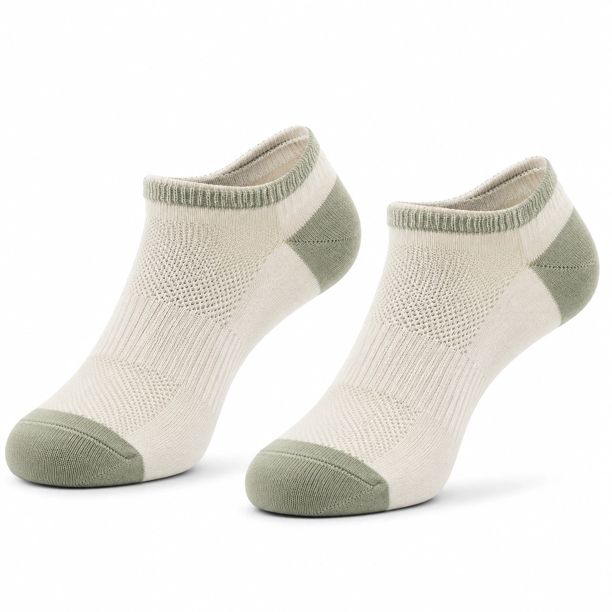 Calzini alla caviglia 35-38 in maglia beige e verde per uso quotidiano traspiranti