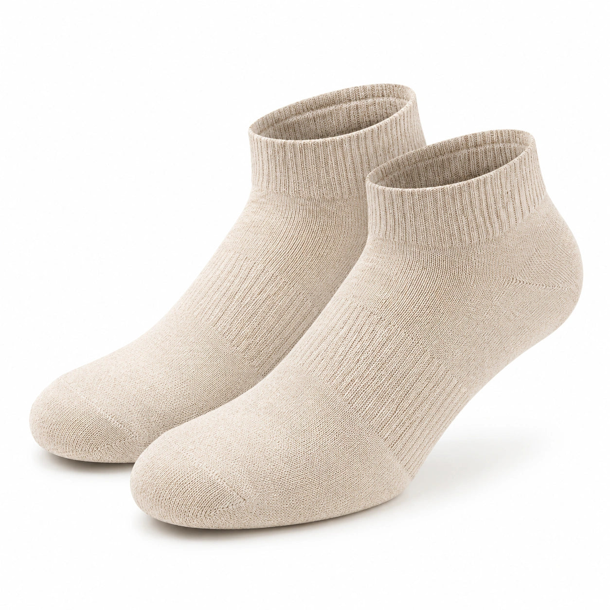 Calzini alla caviglia 39-42 in tessuto a maglia beige - stile essenziale