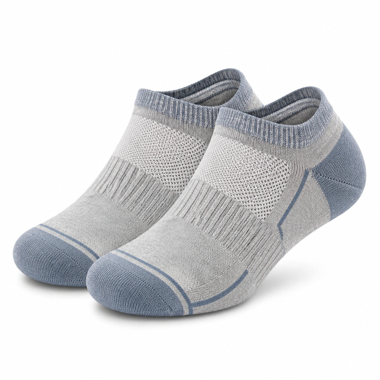 Calze corte 39-42 in tessuto a maglia grigio e blu per uso quotidiano