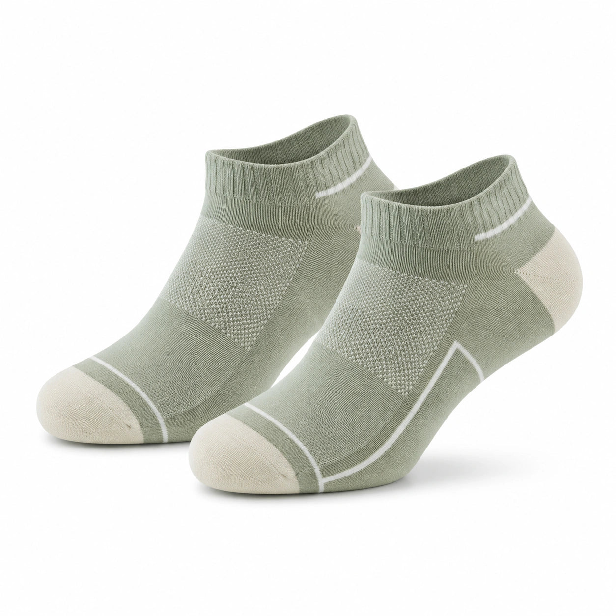 Calzini sportivi alla caviglia 43-46 in maglia verde salvia per uso quotidiano