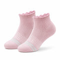 Calzini alla caviglia 43-46 in tessuto a maglia rosa con bordo ondulato