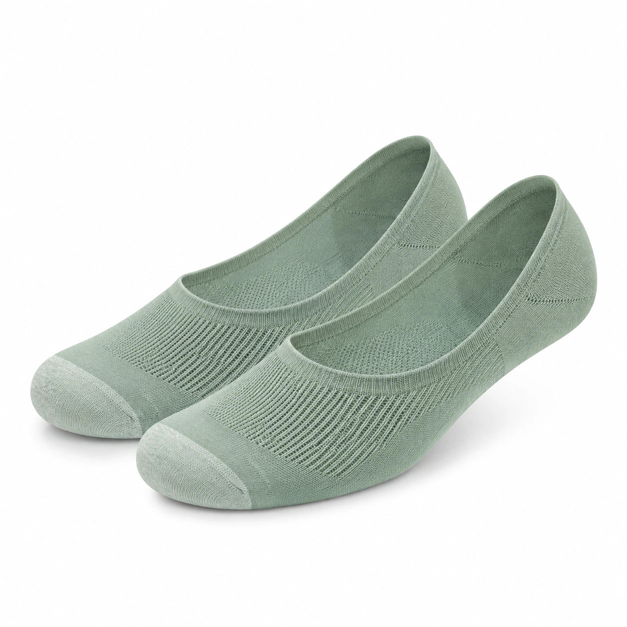 Calze basse 35-38 in tessuto a maglia verde salvia - traspiranti per uso quotidiano