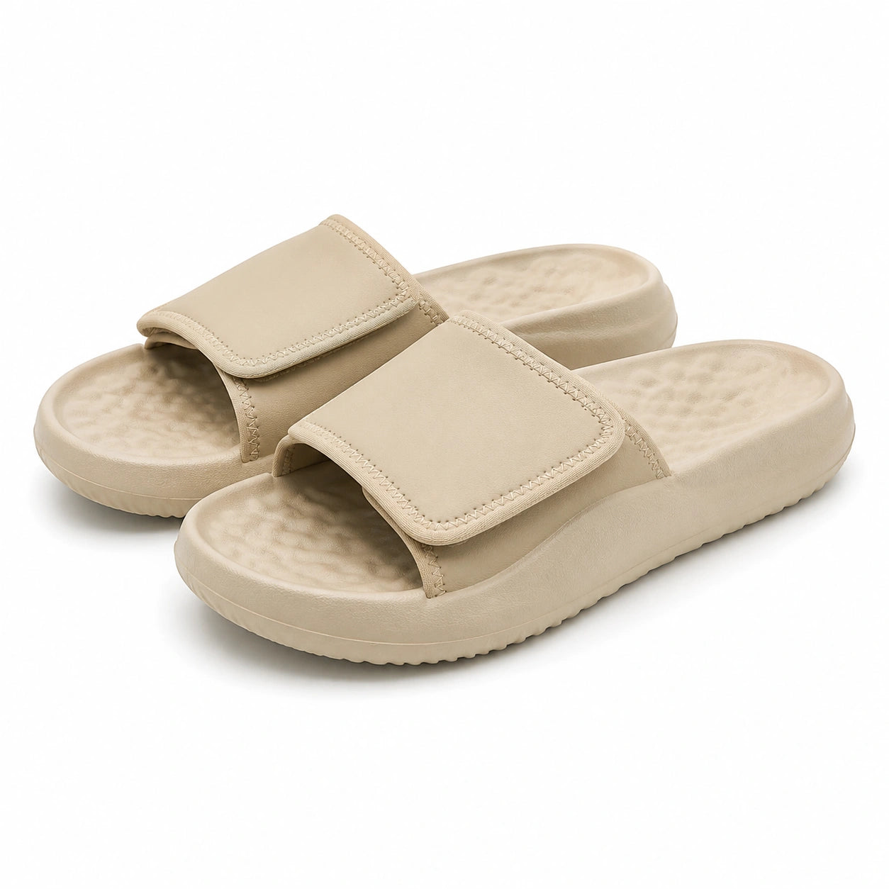Ciabatte 38/39 beige in materiale sintetico con fascia regolabile per uso quotidiano