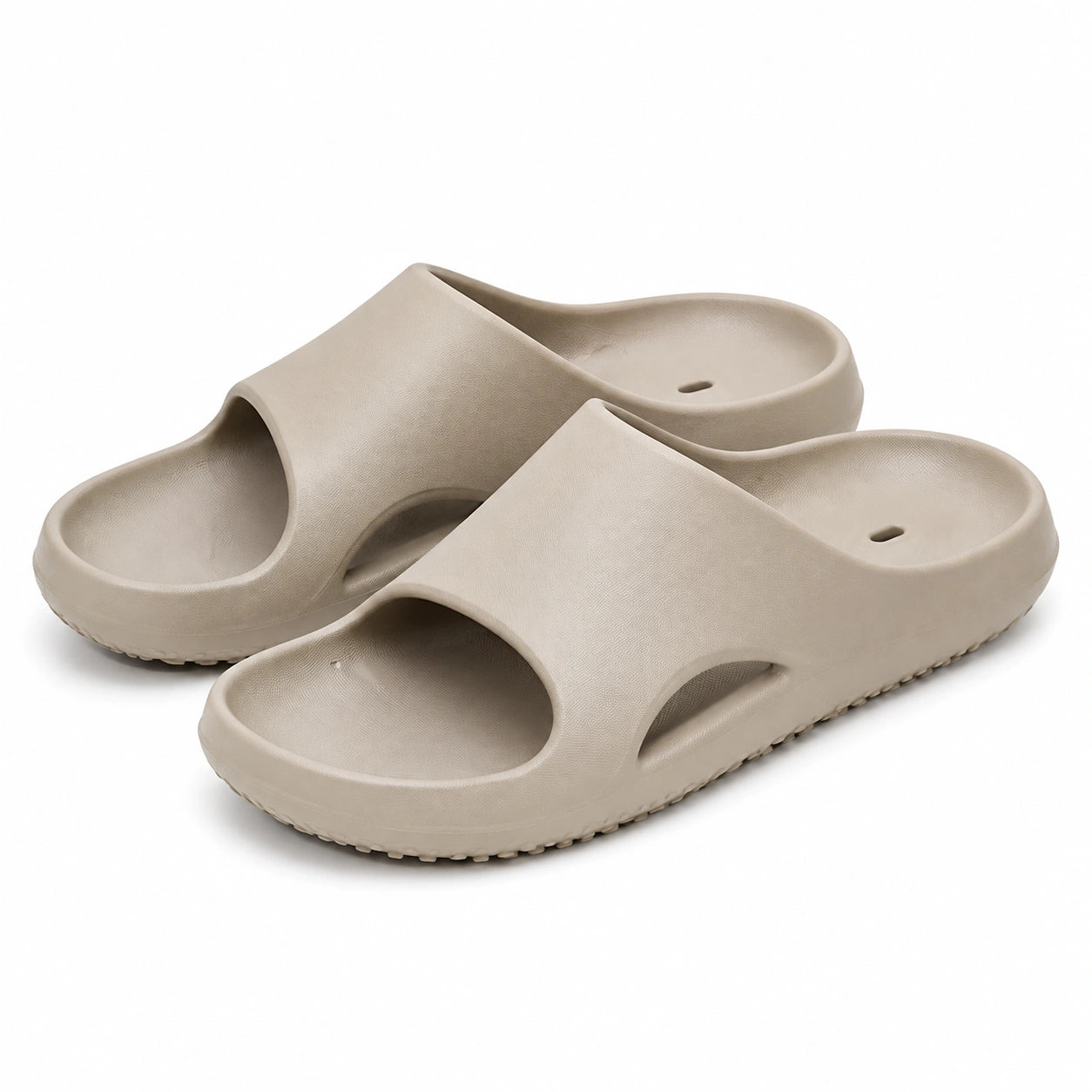 Ciabatte unisex 38/39 in EVA beige - suola antiscivolo per uso quotidiano