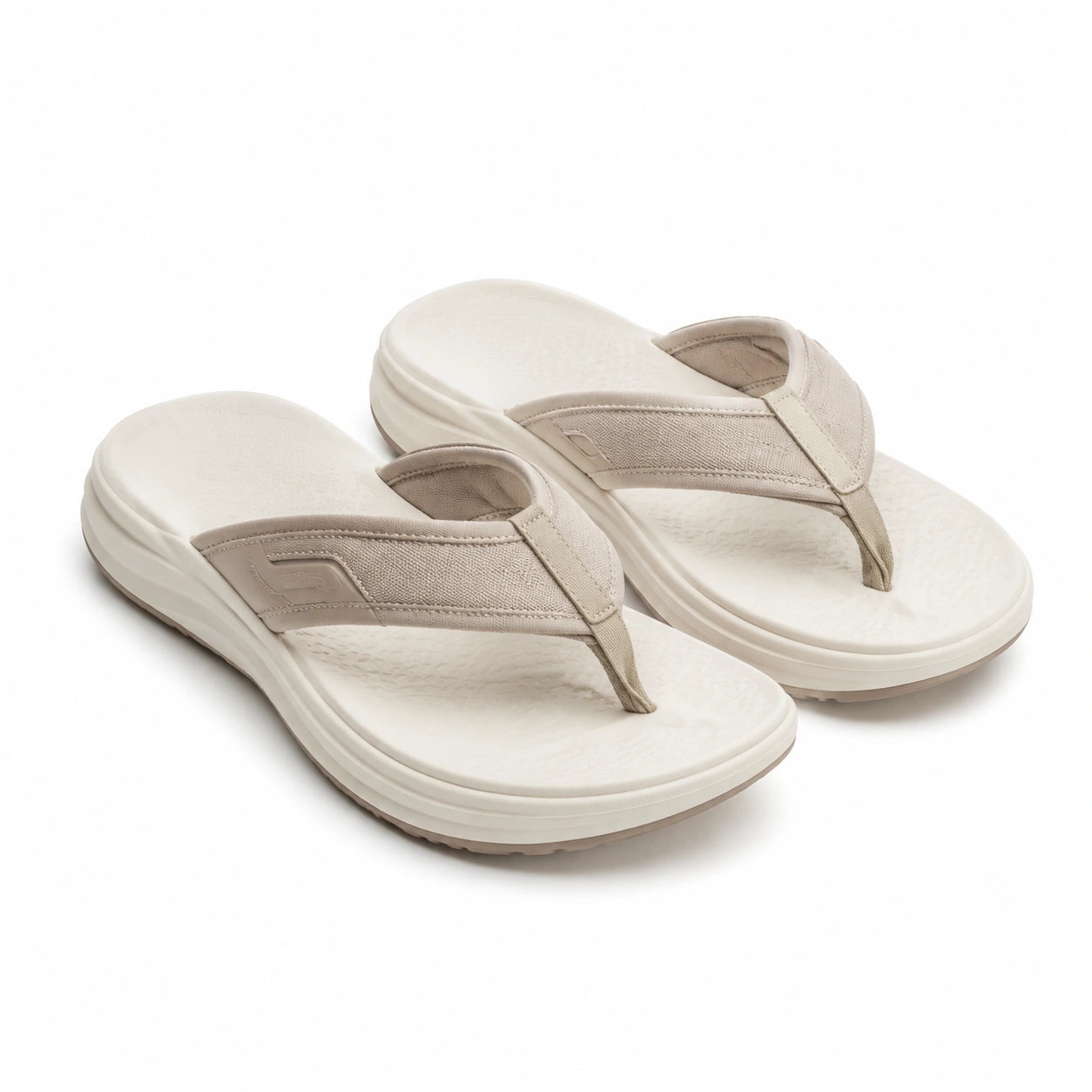 Infradito taglia 40/41 beige con tomaia in tessuto e suola ammortizzata