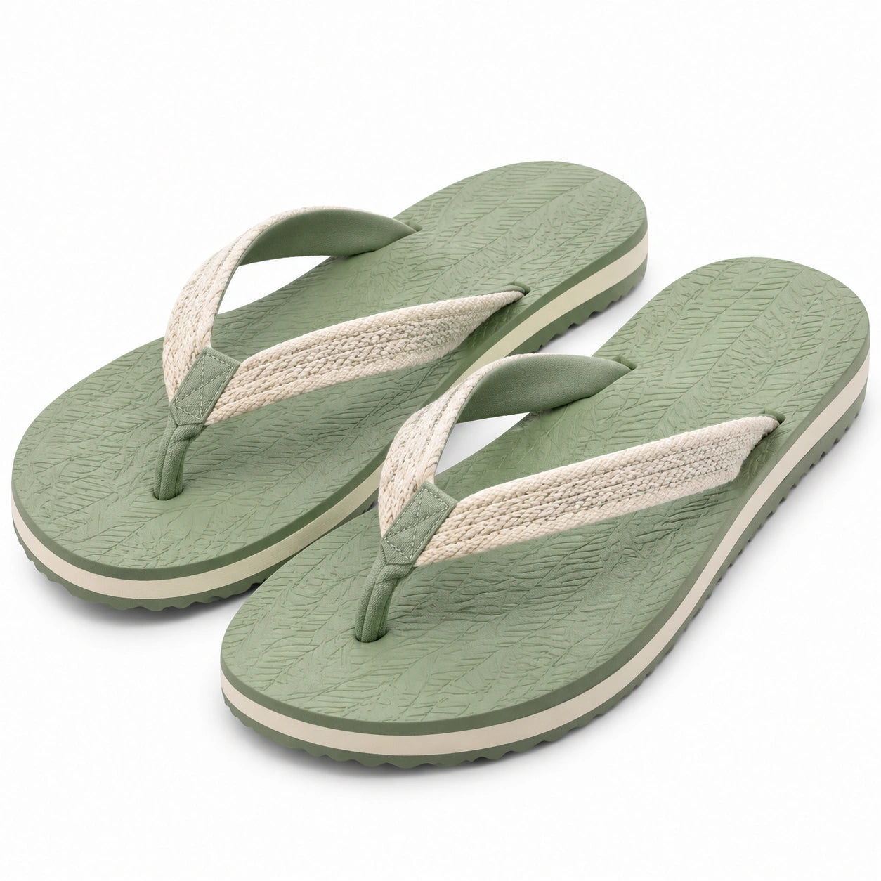 Infradito 38/39 verdi in materiale sintetico con fascia tessile - suola antiscivolo