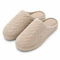 Pantofole da casa 42/43 in tessuto beige con suola antiscivolo - stile slip-on